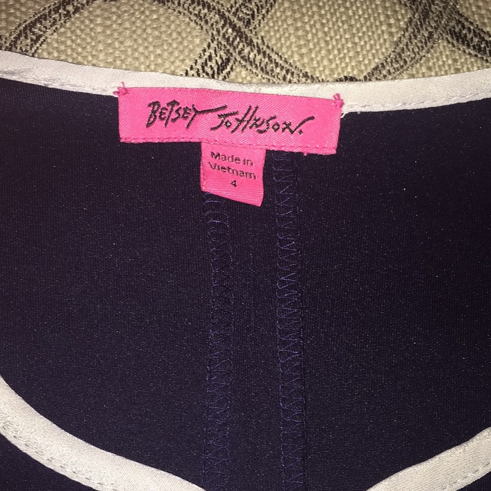 Betsey Johnson size 4 Navy blue and white - Picture 3 of 5